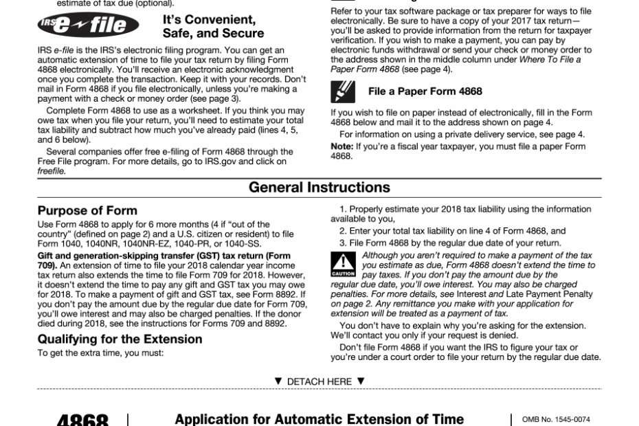 IRS Form 4868 PDF Application To Fill Download Printable Form 2022