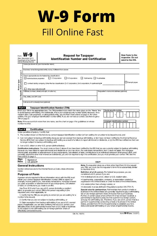 Irs W 9 Form 2024 Printable Free Pdf One Page Jenny Lorinda