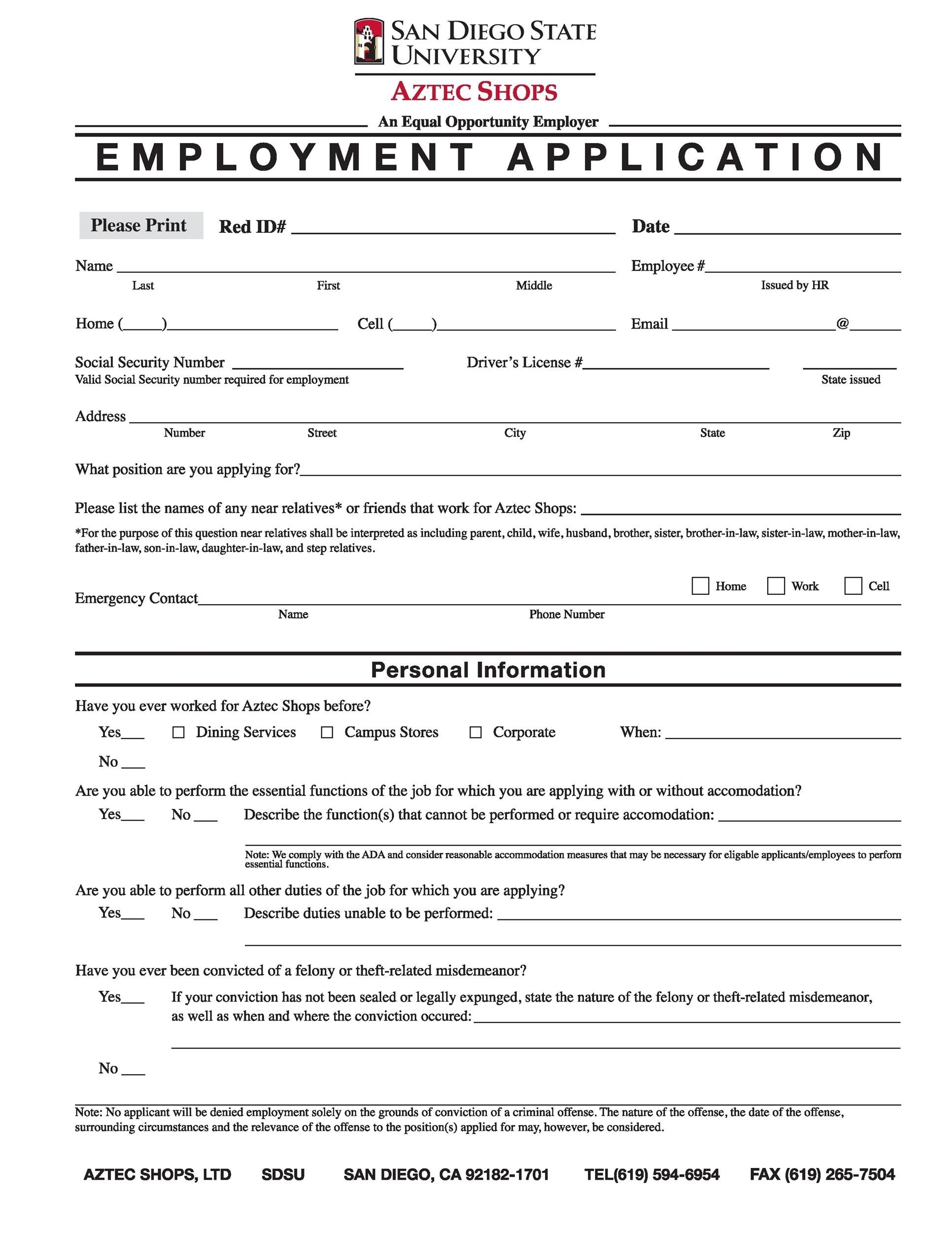 Job Application Forms Printable Printable Forms Free Online