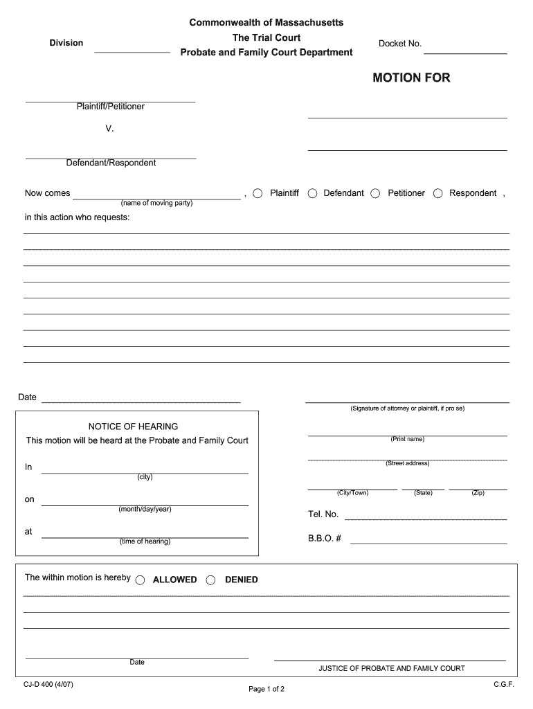 Kalispell Justice Court Fillable Motion Forms Printable Forms Free Online