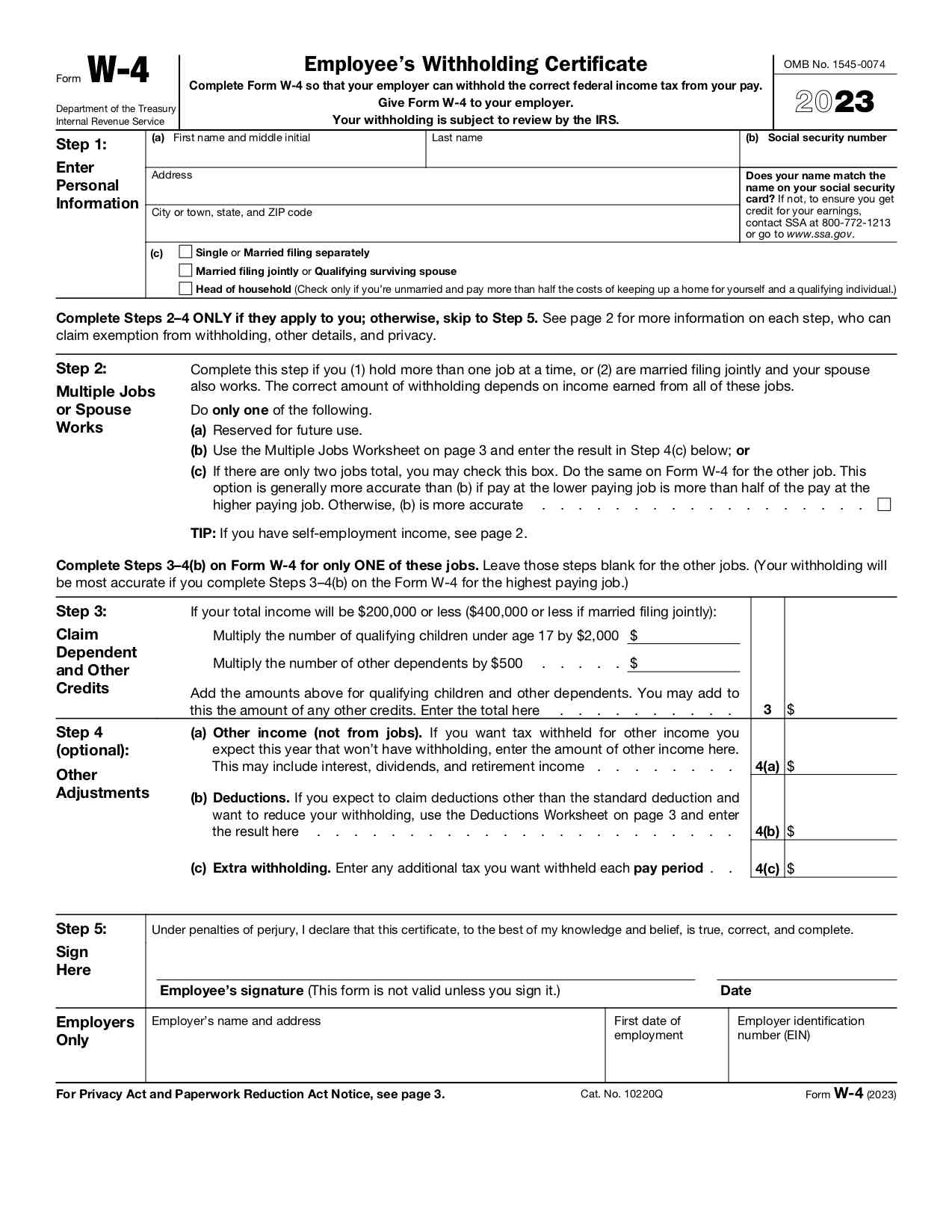 M4 Form 2023 Printable Forms Free Online