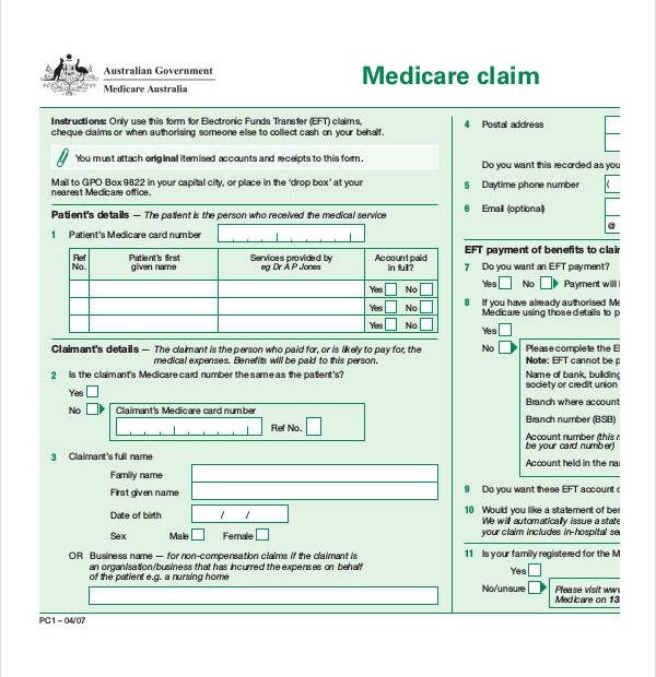 Medicare Claim Form Printable Printable Forms Free Online