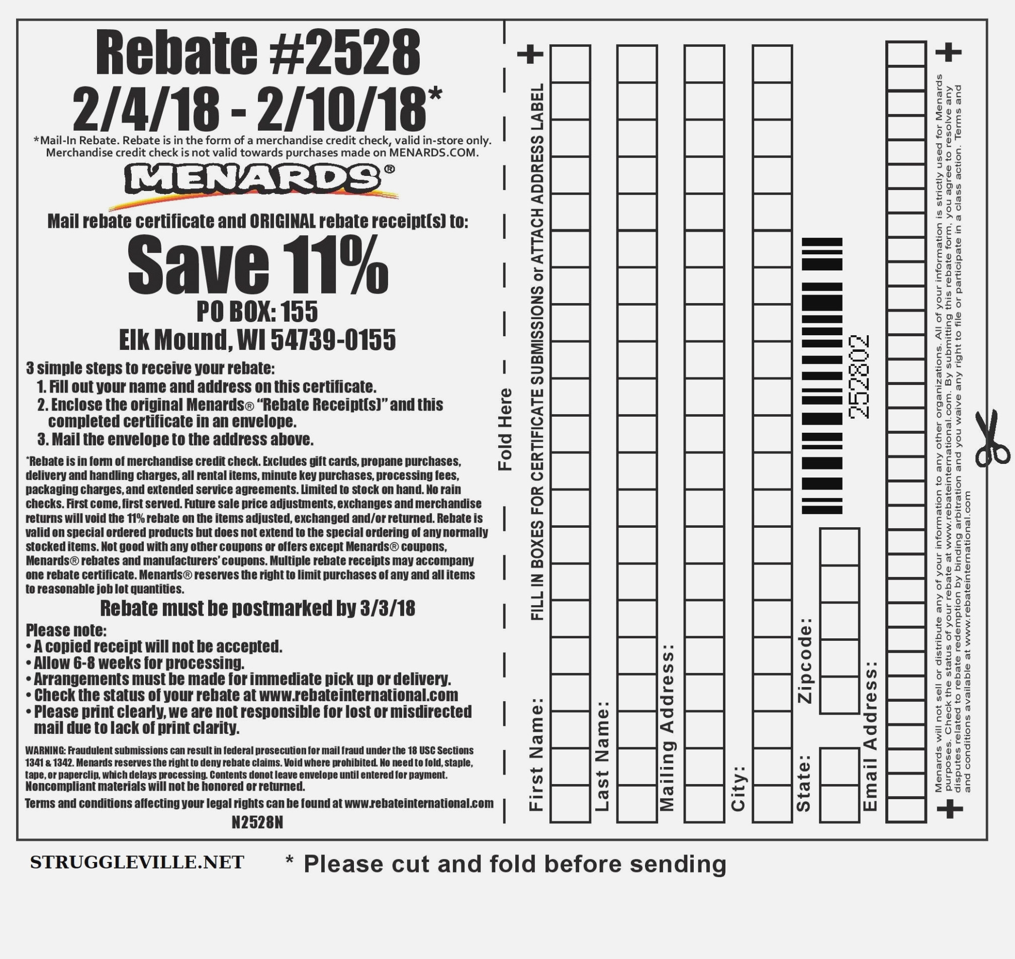 Menards Printable Rebate Forms Printable Form 2022 MenardsRebate Form