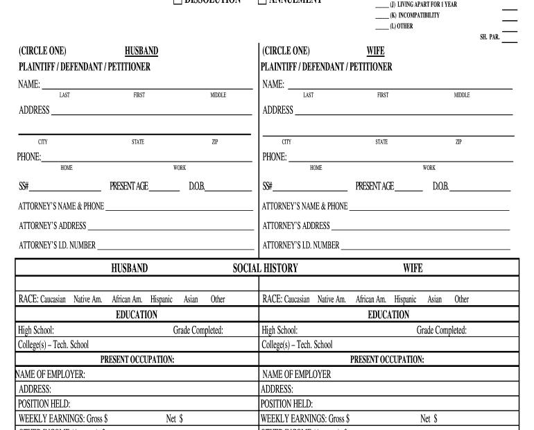 Ohio Divorce Forms Printable Printable Forms Free Online