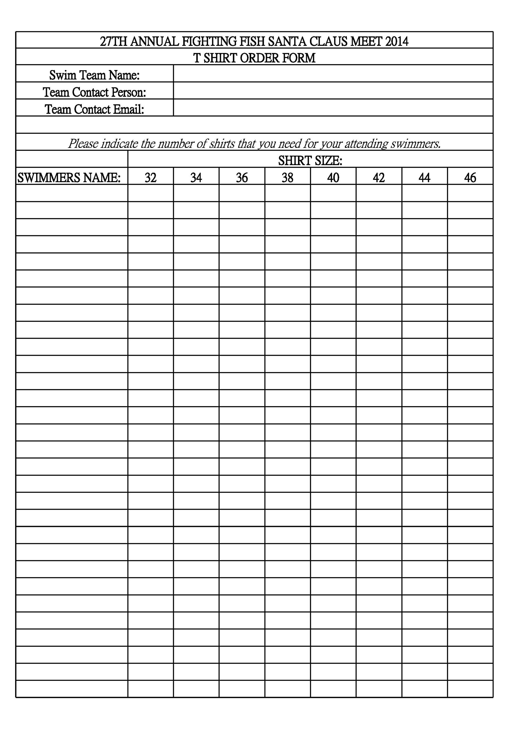 Order Form Template Free Printable Printable Templates
