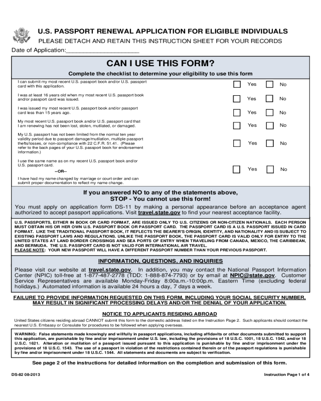 Passport Renewal Form 2019 Printable Form 2024