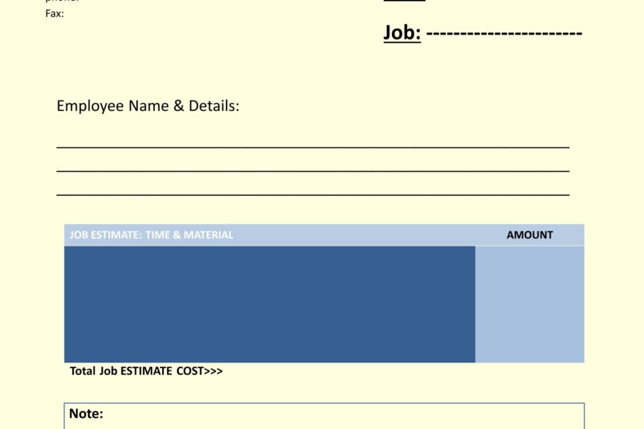 Pdf Free Printable Estimate Forms Excell Printable Forms Free Online