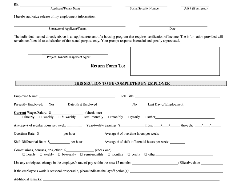 Pdf Printable Employment Verification Form Printable Form 2024