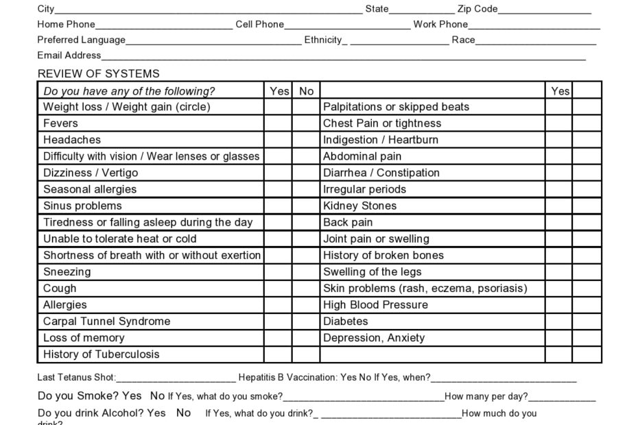 Physical Forms Printable Printable Forms Free Online