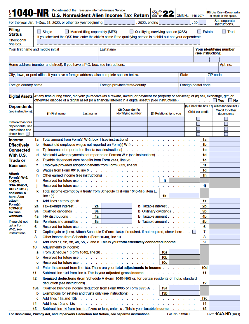 Pre Fillable Irs 1040 Form Printable Forms Free Online