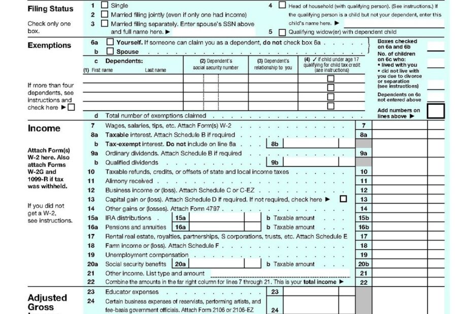 Printable 1040 Form Printable Form 2024
