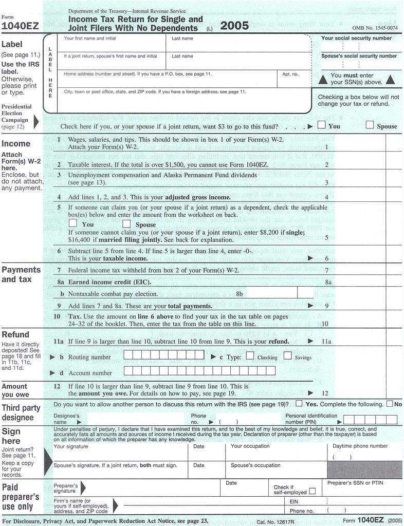 Printable 1040ez Form Printable Form 2024