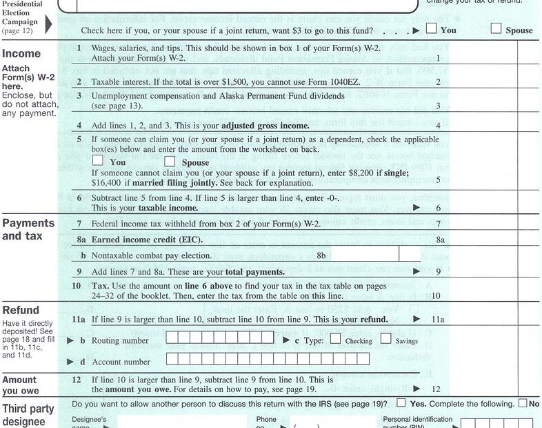 Printable 1040ez Form Printable Form 2024