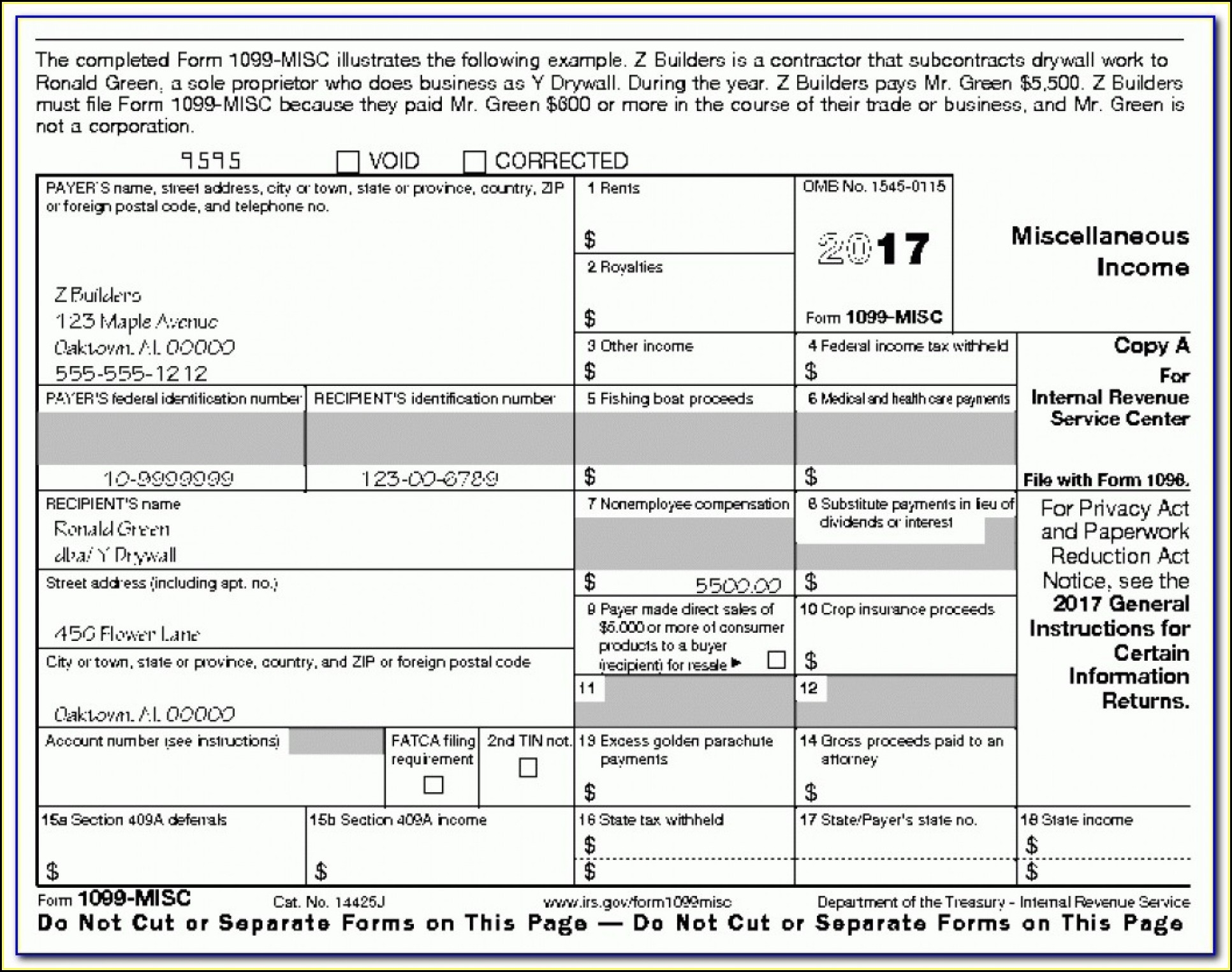 Printable 1099 Forms For Independent Contractors Form Resume 