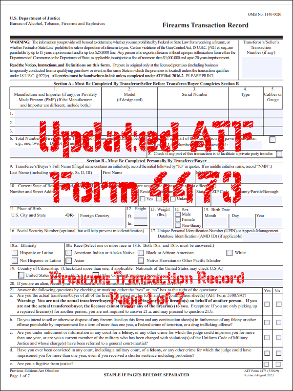 Printable 4473 Form