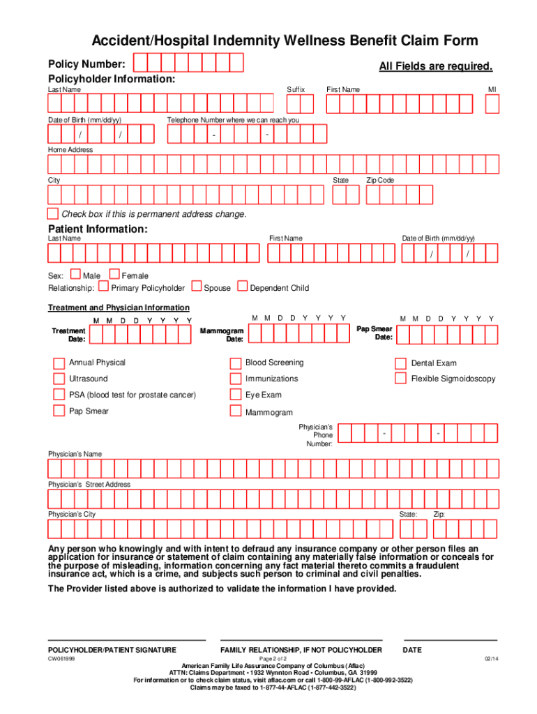 Printable Aflac Claim Forms Printable Calendar