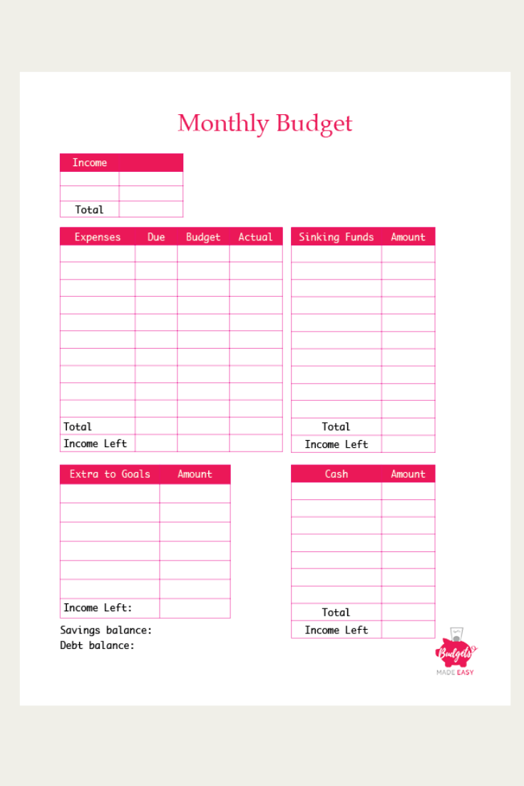 Printable Budget Forms Printable Forms Free Online Printable Budget Forms Printable Forms Free Online