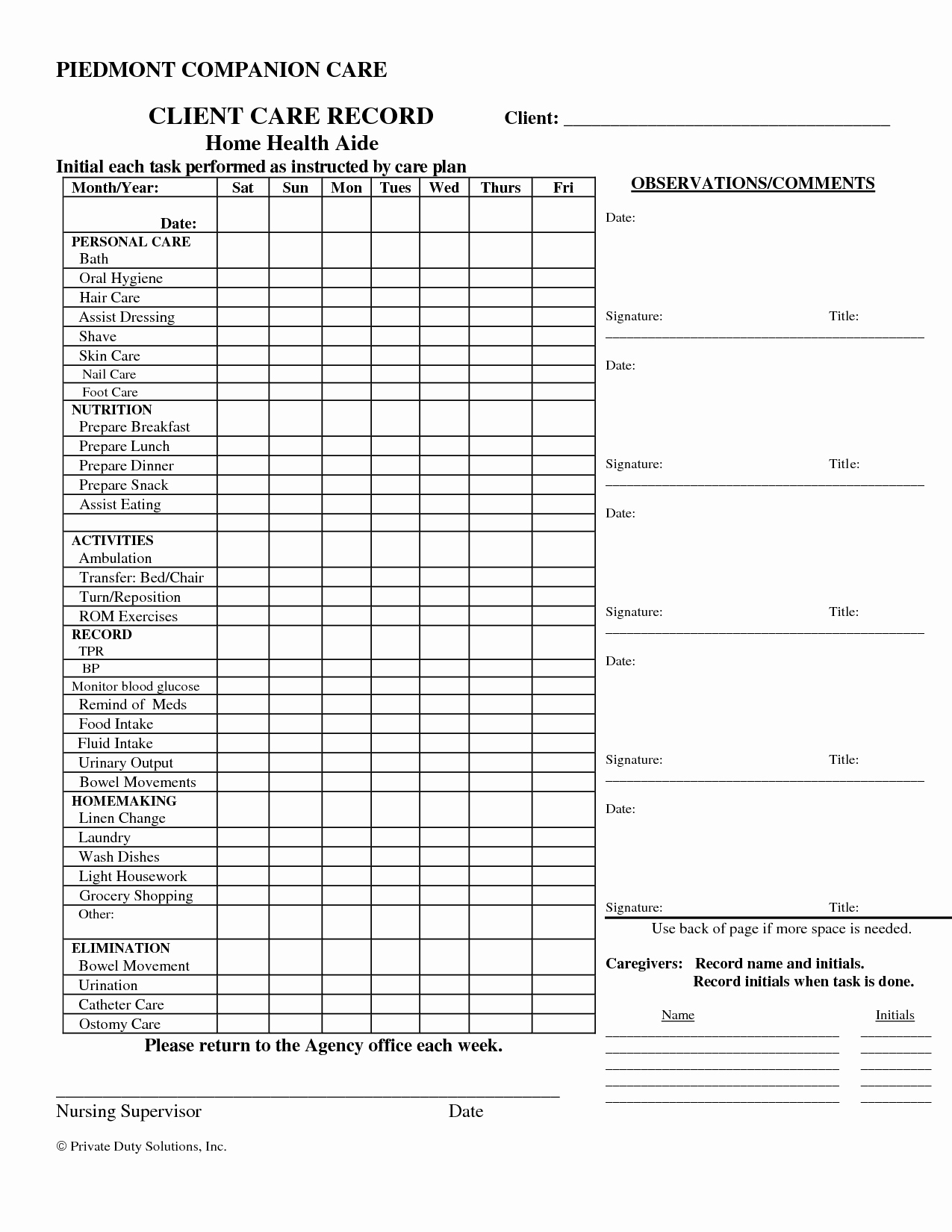 Printable Caregiver Forms Printable Form 2024