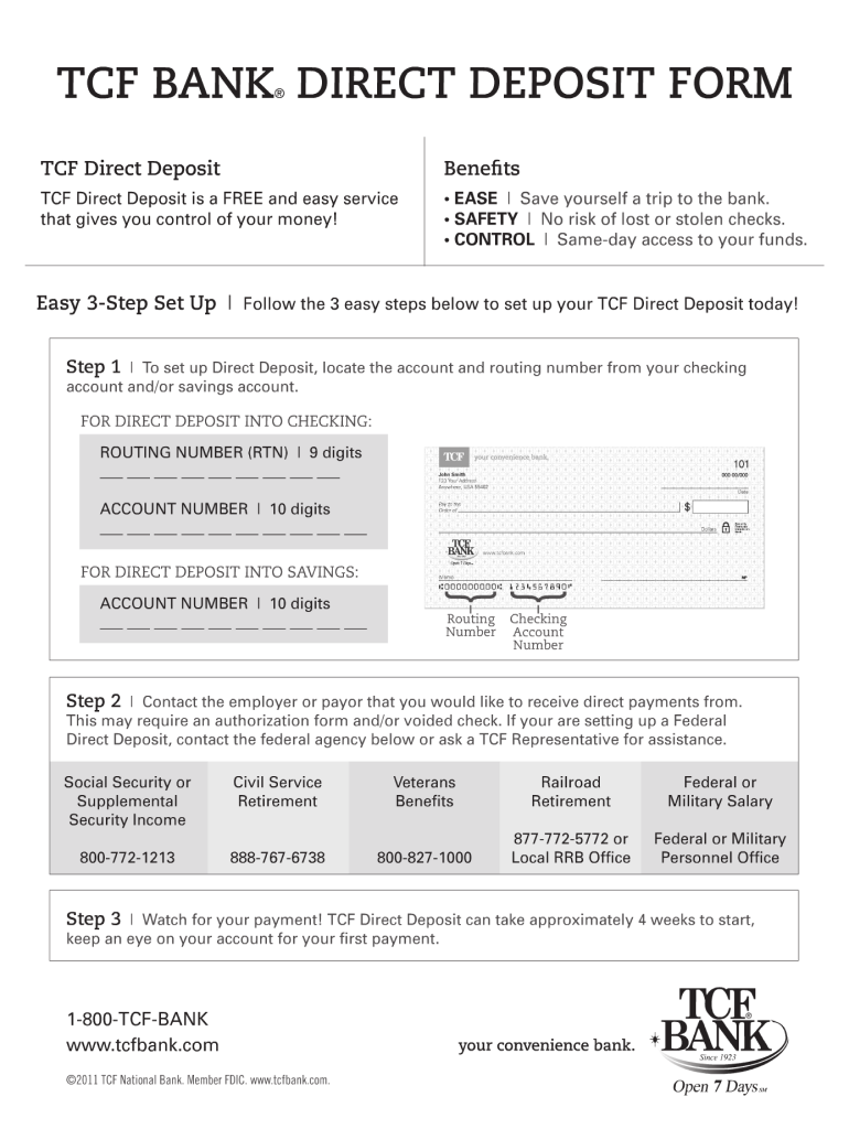 Printable Chime Direct Deposit Form Ndepatient