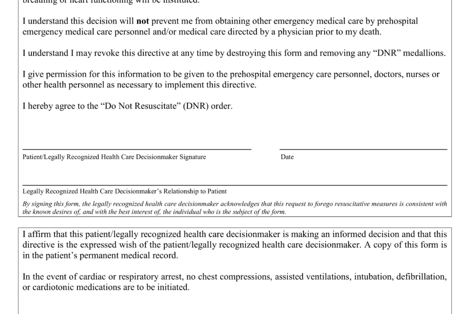 Printable Dnr Form Printable Form 2024