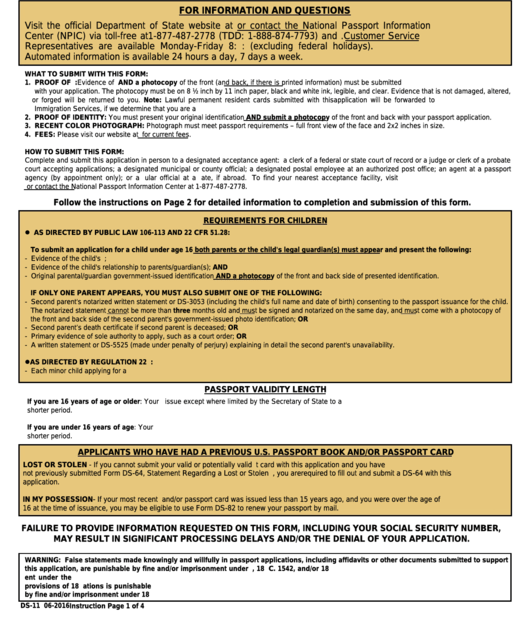 Printable Ds 11 Passport Form Printable Form 2024
