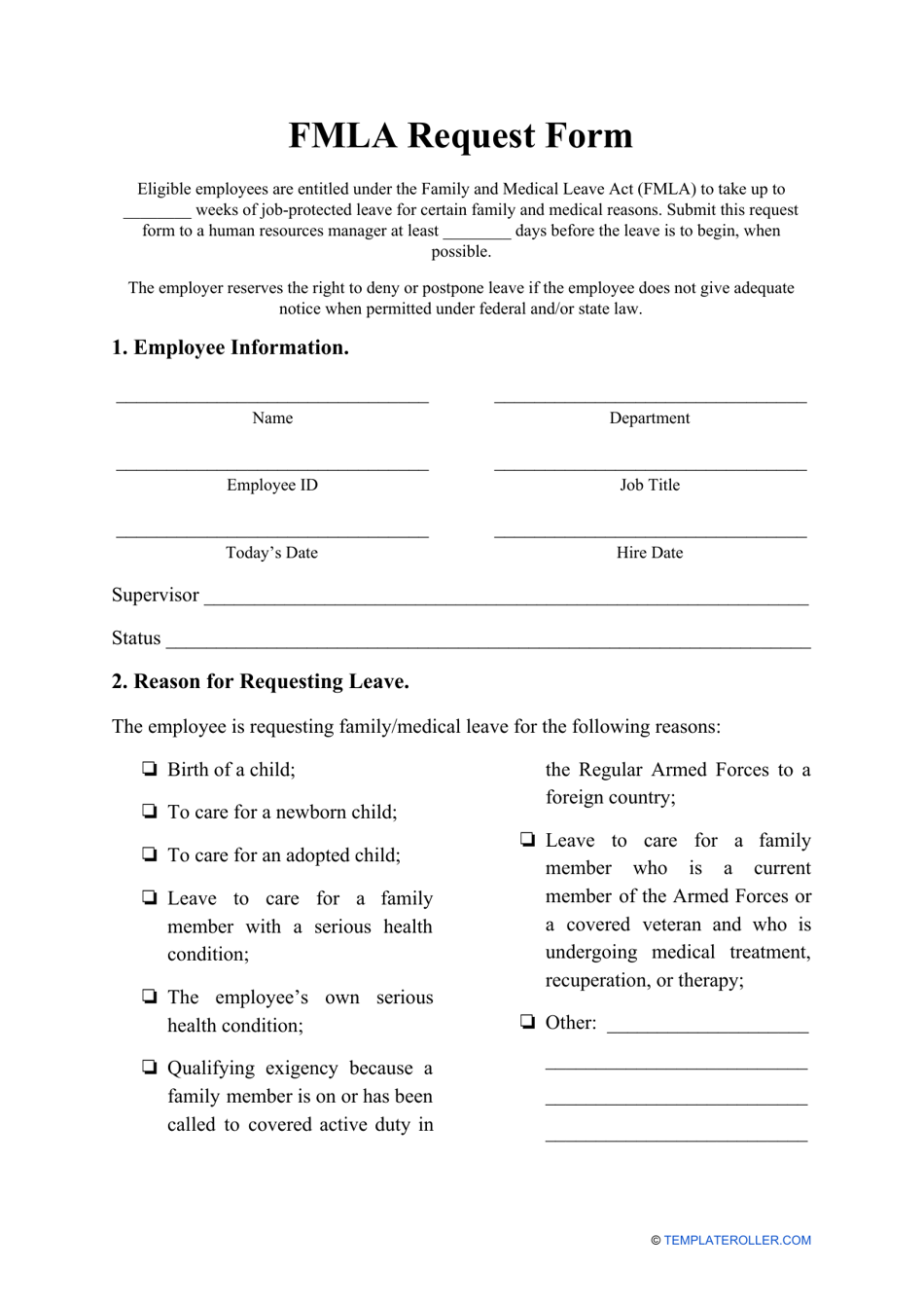 Printable Fmla Designation Form Printable Forms Free Online