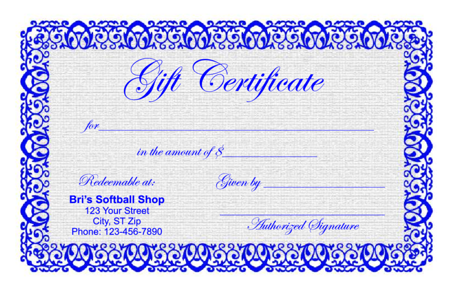 Printable Gift Certificate Forms Printable Forms Free Online