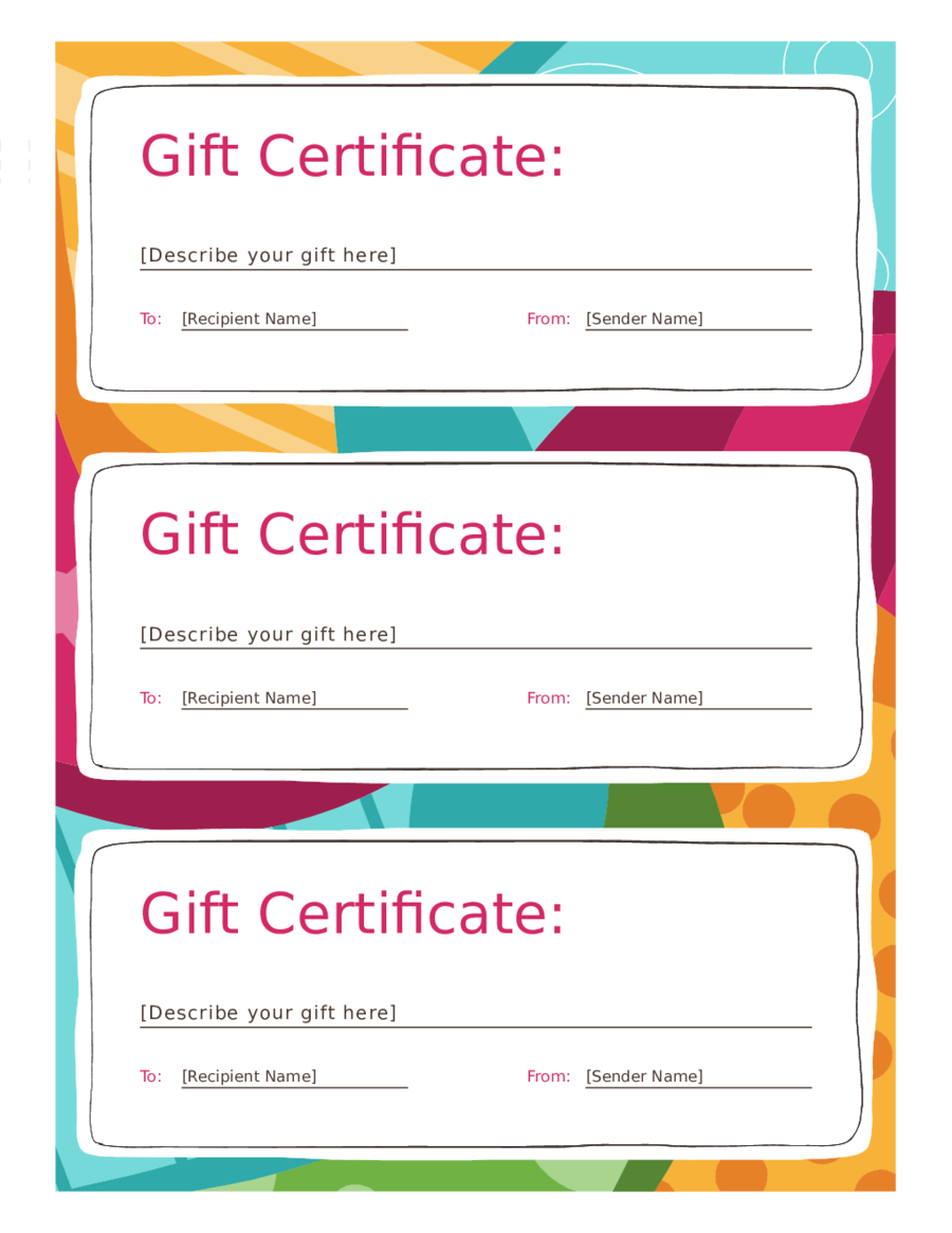 Printable Gift Certificate Forms Printable Forms Free Online