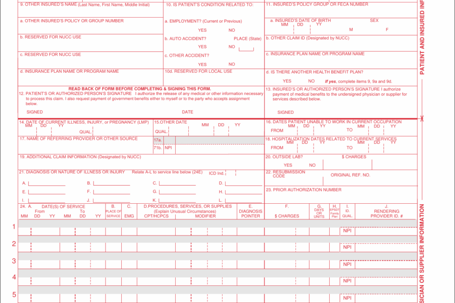 Printable Hcfa 1500 Form Printable Form 2024