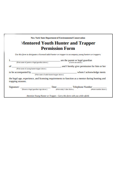 Printable Hunting Permission Form Printable Forms Free Online