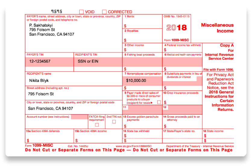 Printable Independent Contractor 1099 Form Printable Forms Free Online