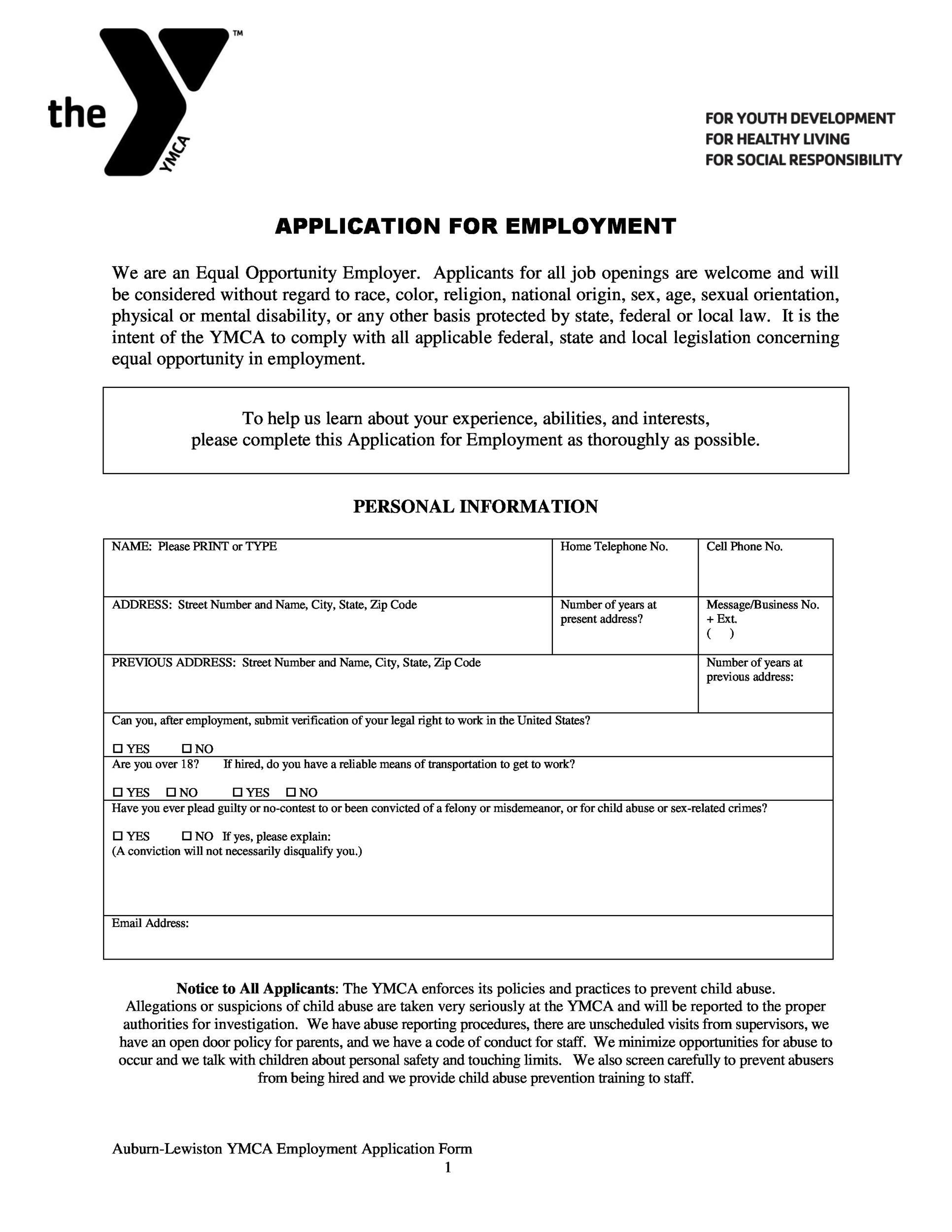 Printable Job Application Forms Printable Forms Free Online
