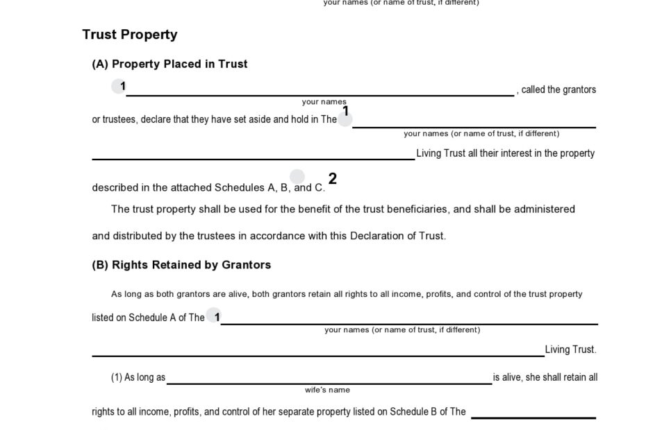 Printable Living Trust Forms Printable Forms Free Online