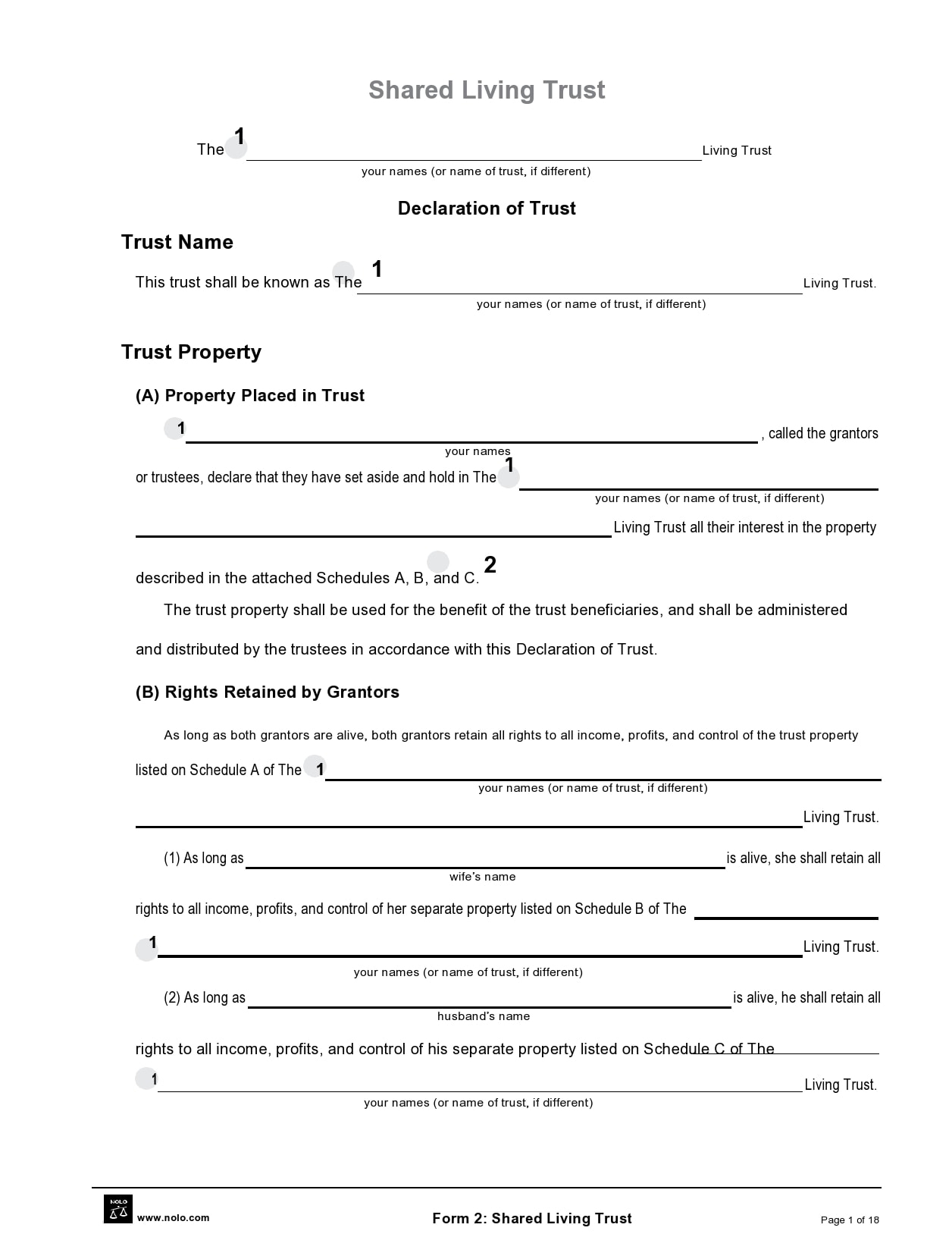 Printable Living Trust Forms Printable Forms Free Online