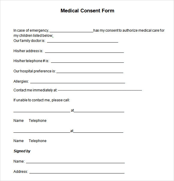 Printable Medical Consent Form Pdf Mutliple Chidlren Printable Forms 