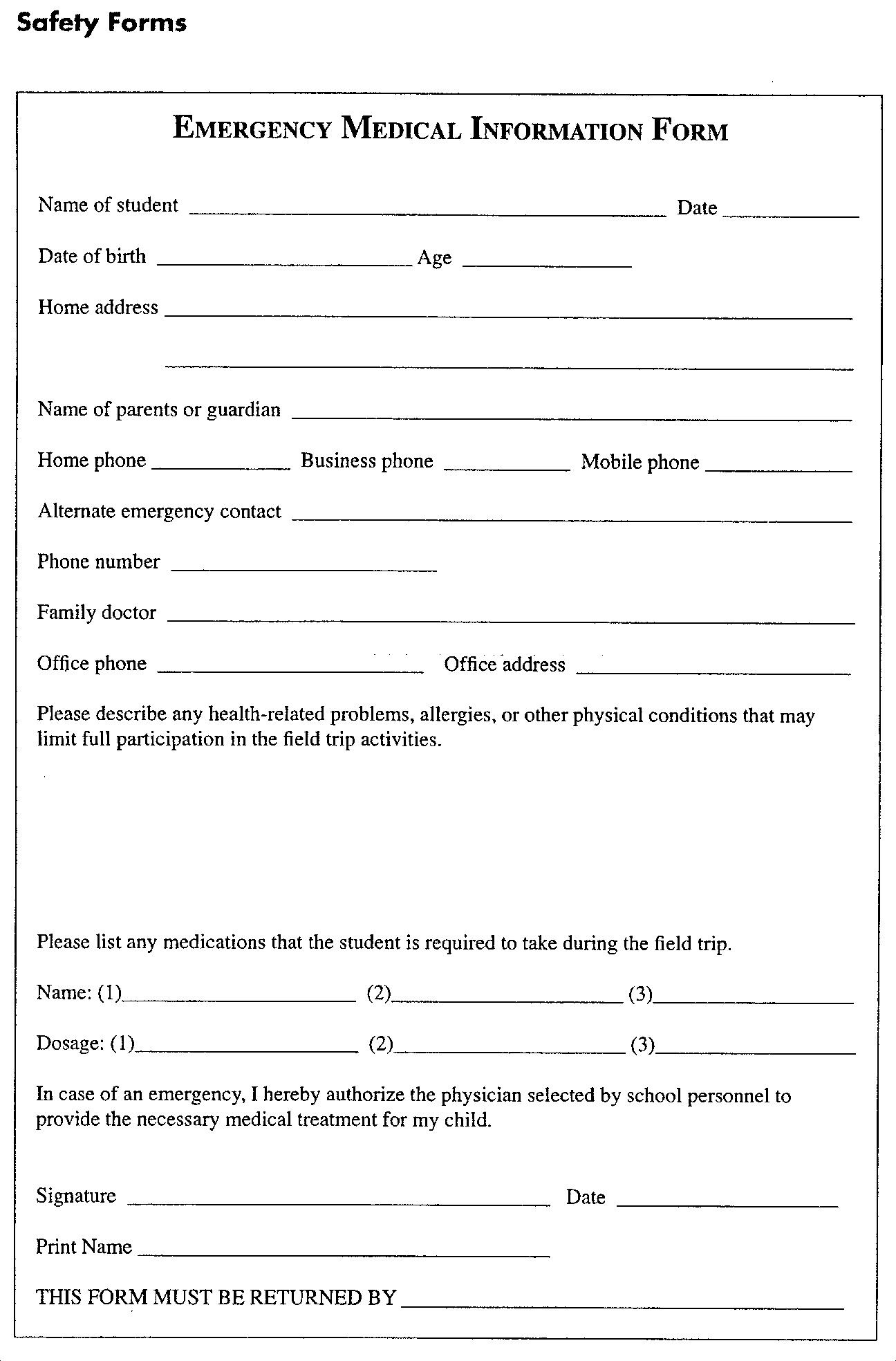 Printable Medical Forms Printable Forms Free Online
