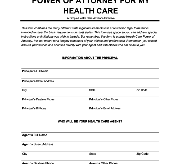 Printable Medical Power Of Attorney Form Printable Form 2024