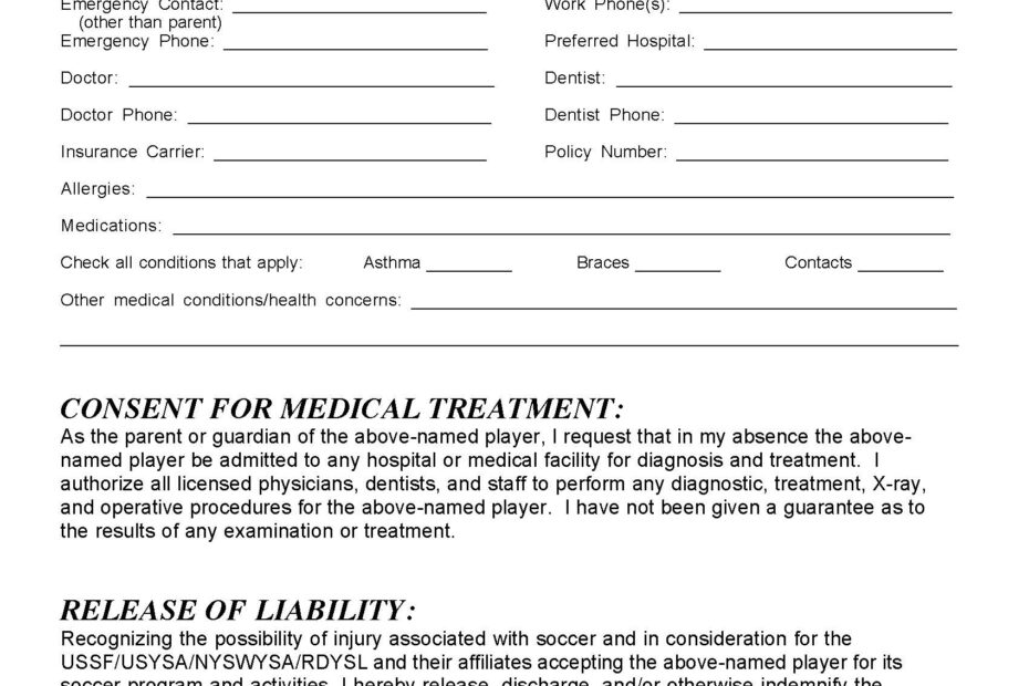Printable Medical Release Of Information Form Template Printable Form