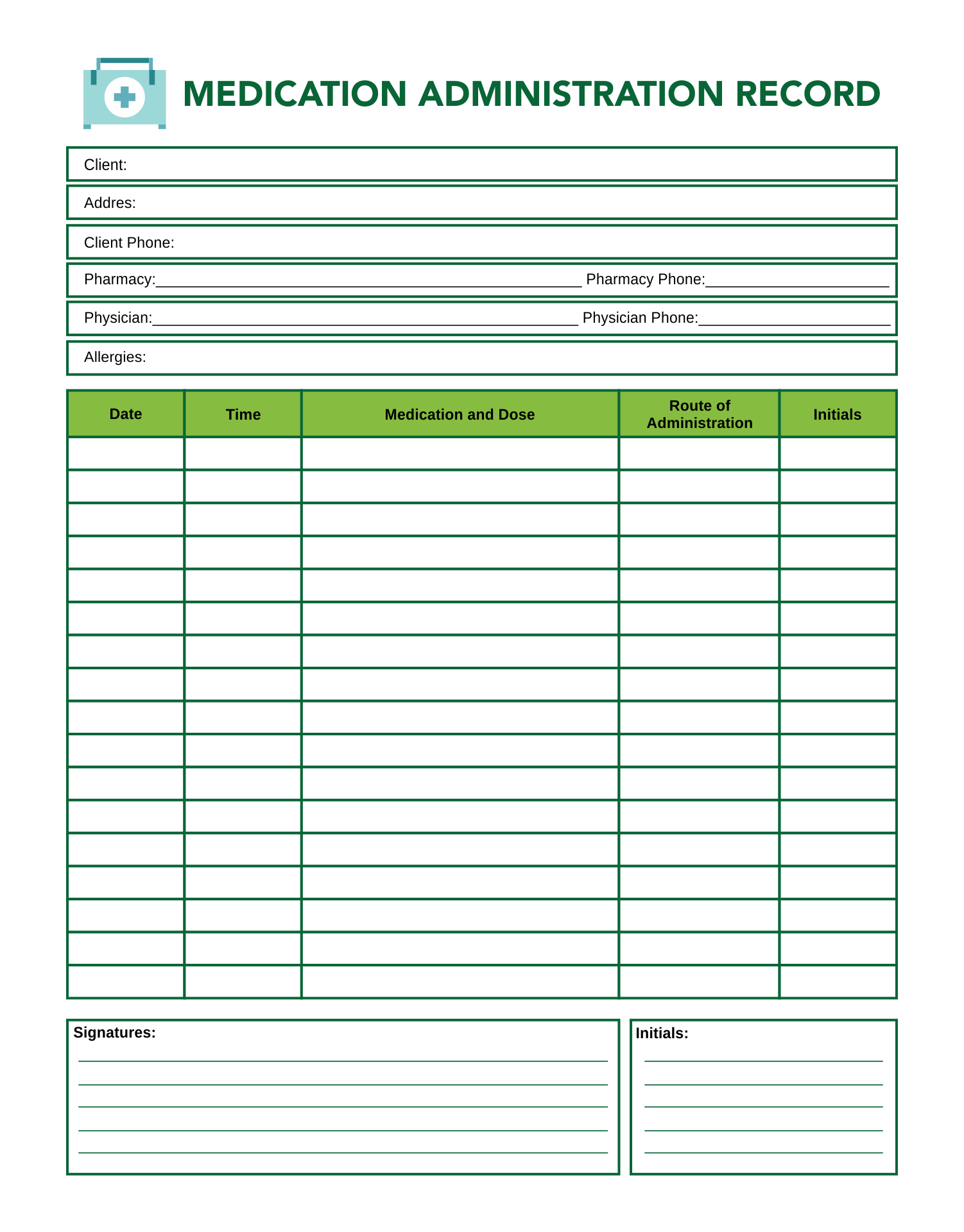Printable Medication Forms Printable Forms Free Online