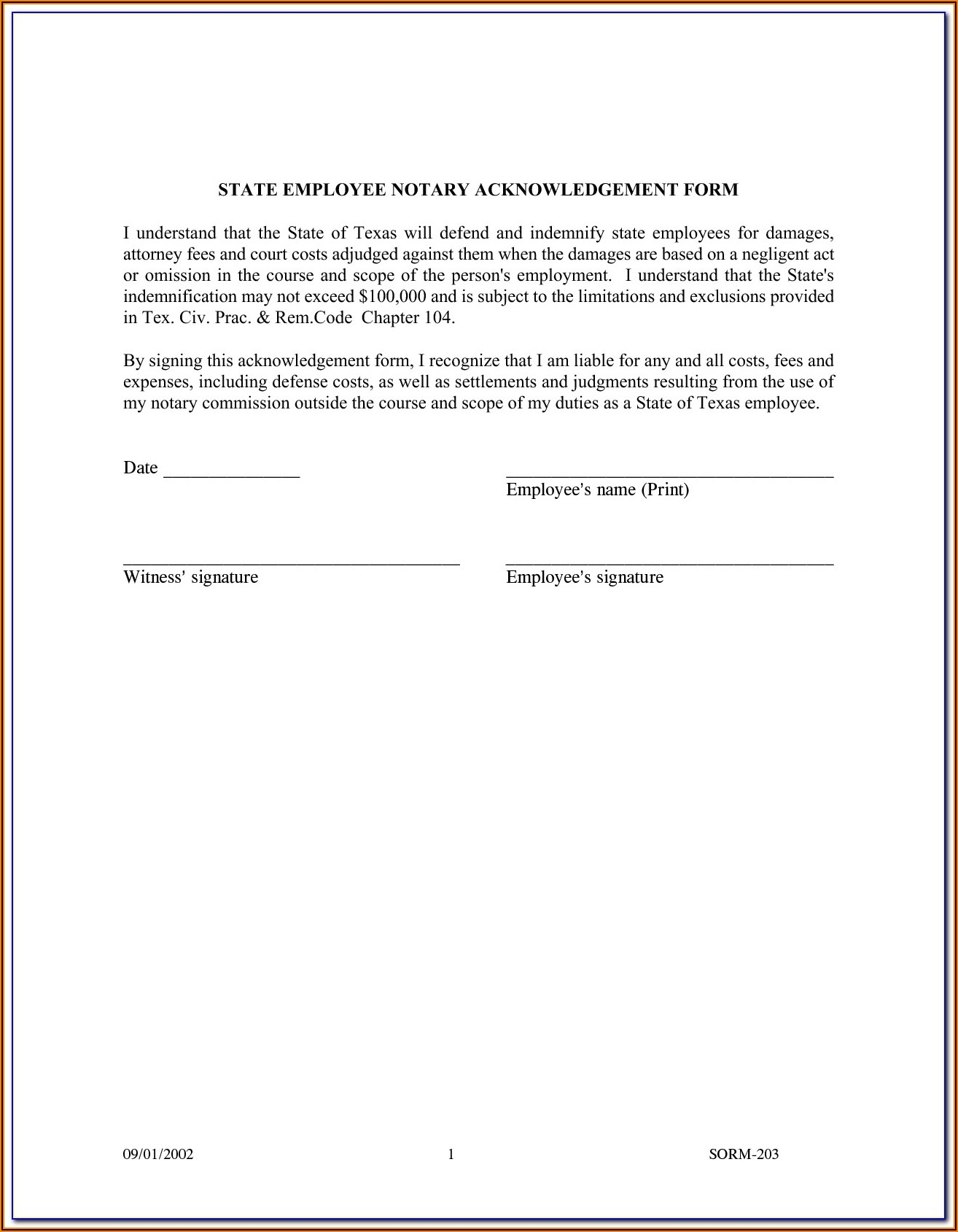 Printable Notary Forms Texas Riset