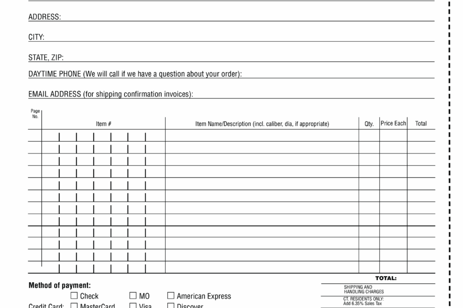 Printable Order Forms Printable Forms Free Online