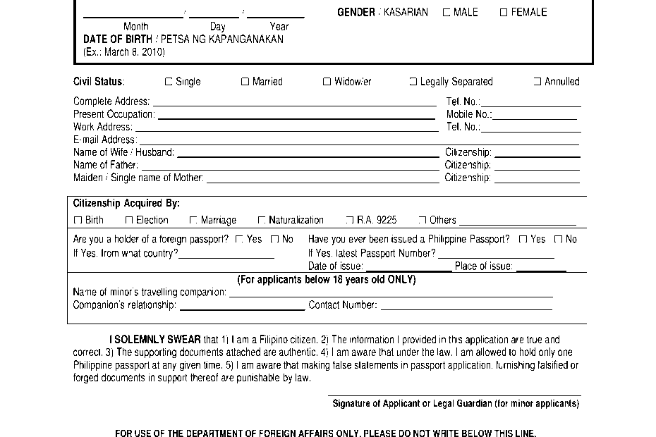 Printable Passport Application How To Create A Passport Application