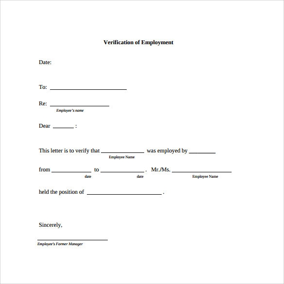Printable Pdf Employment Verification Form Printable Forms Free Online