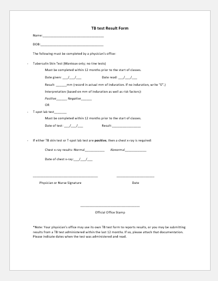 Printable Ppd Test Form Printable Forms Free Online