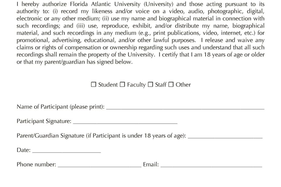 Printable Release Forms Printable Forms Free Online