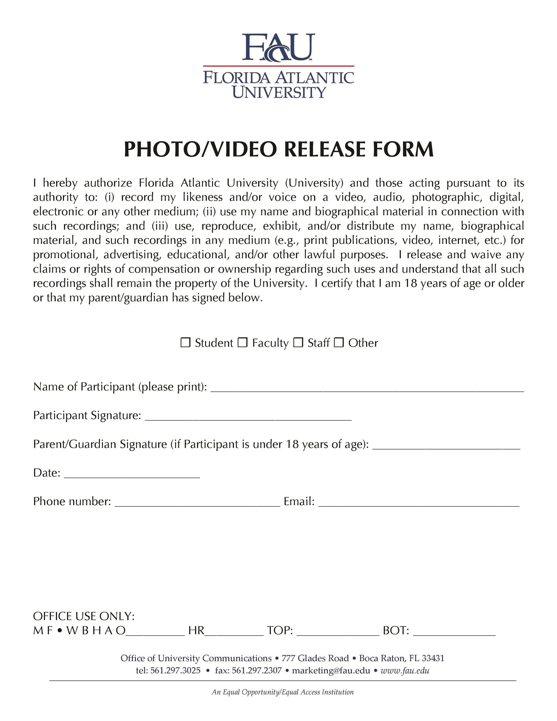 Printable Release Forms Printable Forms Free Online