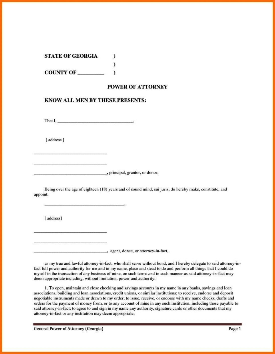 Printable Simple Power Of Attorney Form Printable Forms Free Online