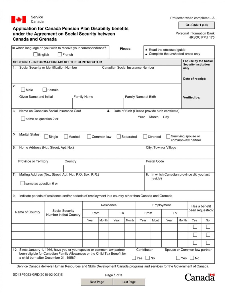 Printable Ssi Disability Application Form Printable Application