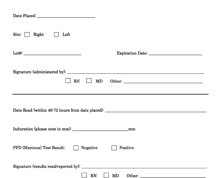 Printable Tb Skin Test Form Printable Form 2024