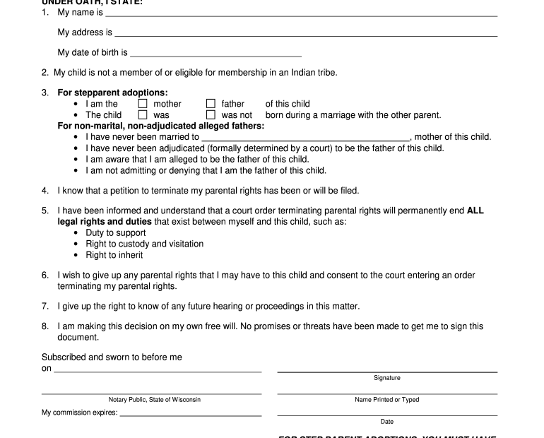 Printable Termination Of Parental Rights Form Printable Form 2024